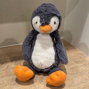 Jellycat London Bashful Penguin 12" Medium Plush Gray White Stuffed Animal